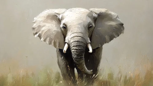 Artistic Elephant Walk Image