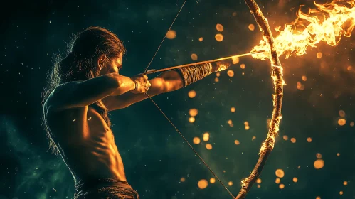 Warrior with Fire Bow
