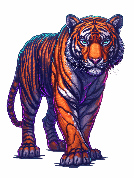 POD Design Majestic Tiger Art for Apparel