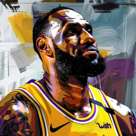 Colorful Abstract Art of LeBron James