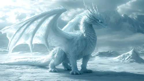 Frozen Dragon on Snowy Plains