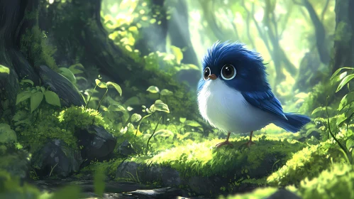 Cute Bird in Forest Light