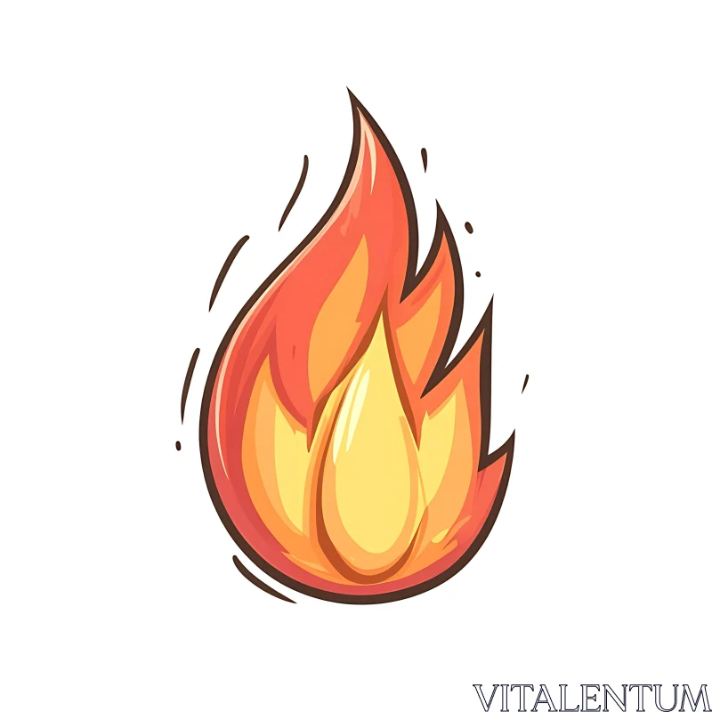 Playful Fire Cartoon Art AI Image