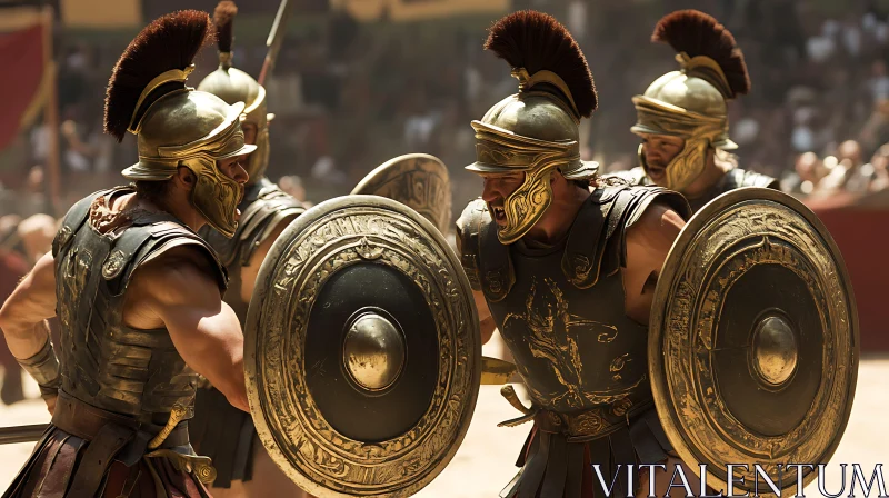 Ancient Roman Battle Scene AI Image