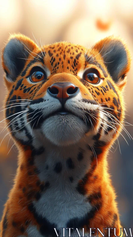 Close-Up of a Curious Leopard AI Image