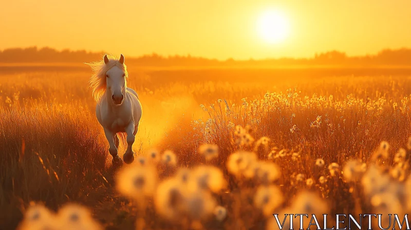 Majestic Horse at Sunset AI Image