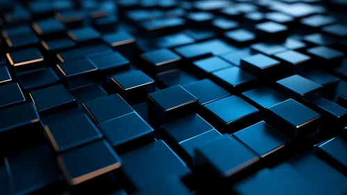 Geometric Blue Cubes Background