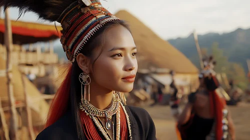 Serene Woman in Cultural Attire