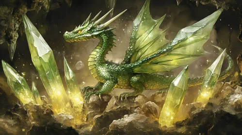 Dragon and Crystals Fantasy Art