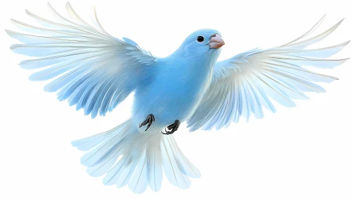 Blue Bird in Mid-Flight