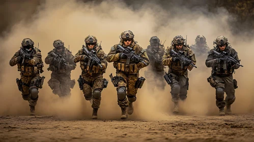 Military Team in Action