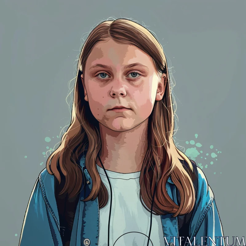 AI ART Artistic Representation of Greta Thunberg