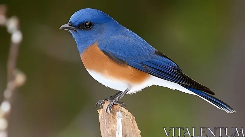 Charming Bluebird Portrait AI Image