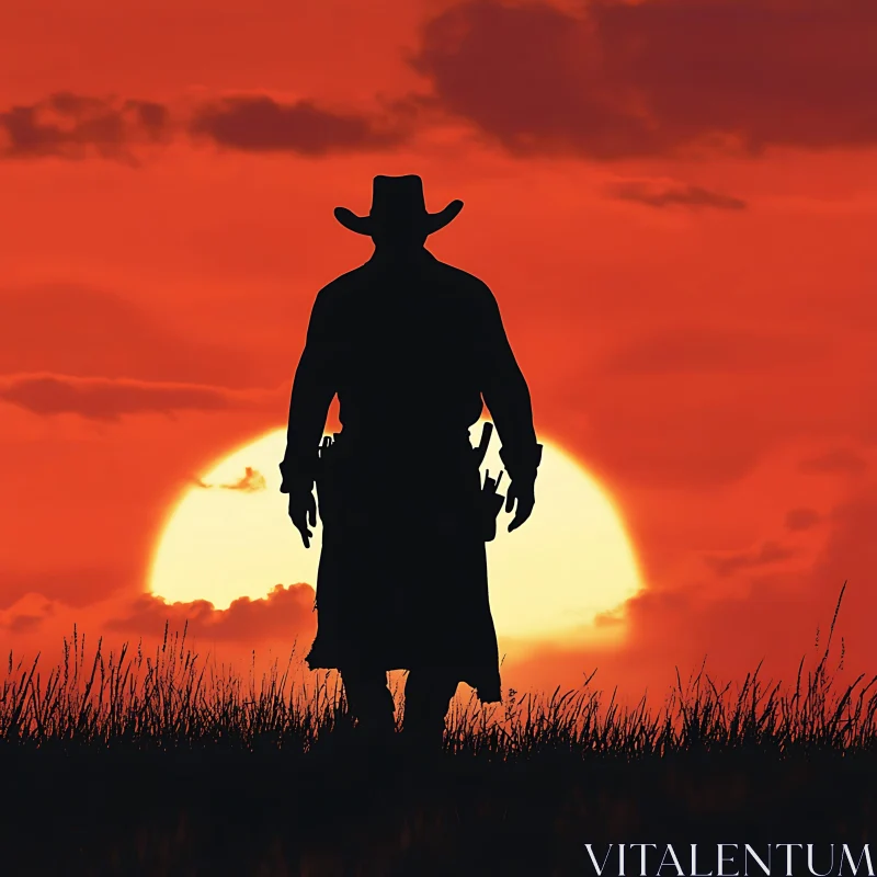 AI ART Western Silhouette at Dusk