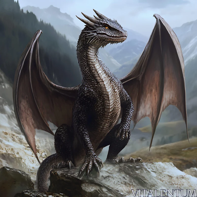 AI ART Mountain Dragon Art