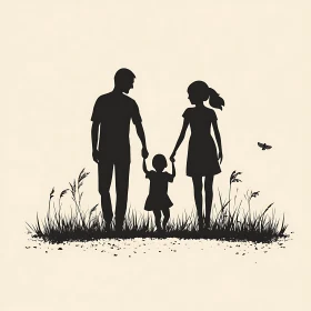 Walking Family Silhouette