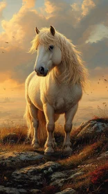 Serene Sunset and Majestic Horse