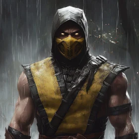 Hooded Warrior in the Rain