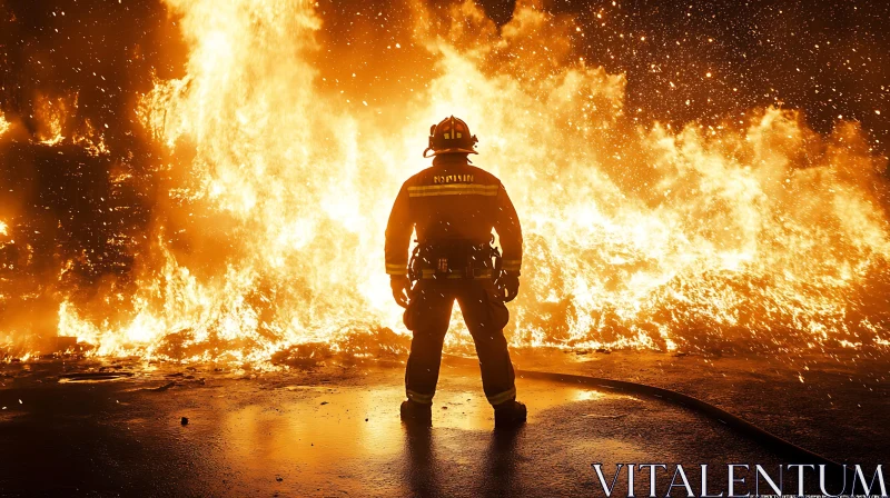 Firefighter vs. Inferno AI Image