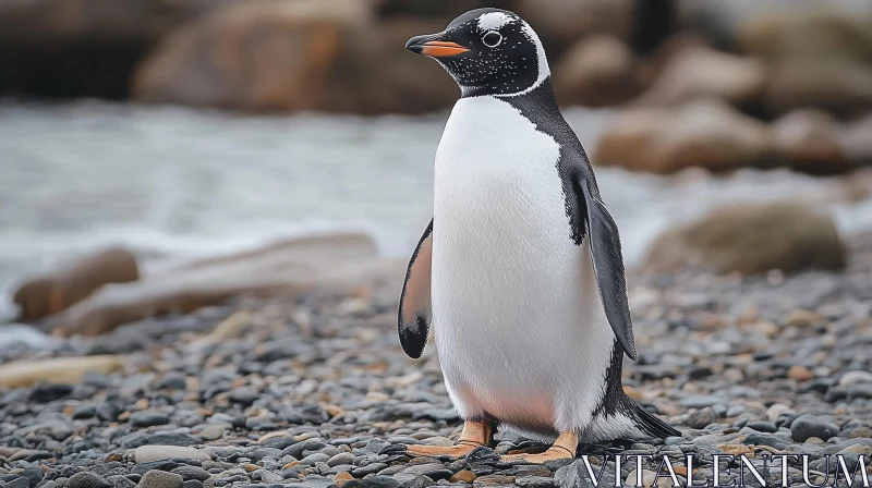 Penguin by the Coast AI Image