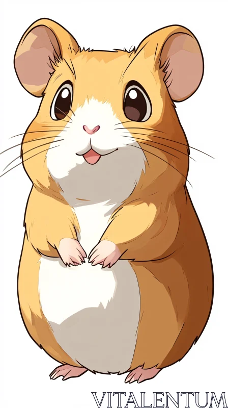 Cute Hamster Cartoon AI Image