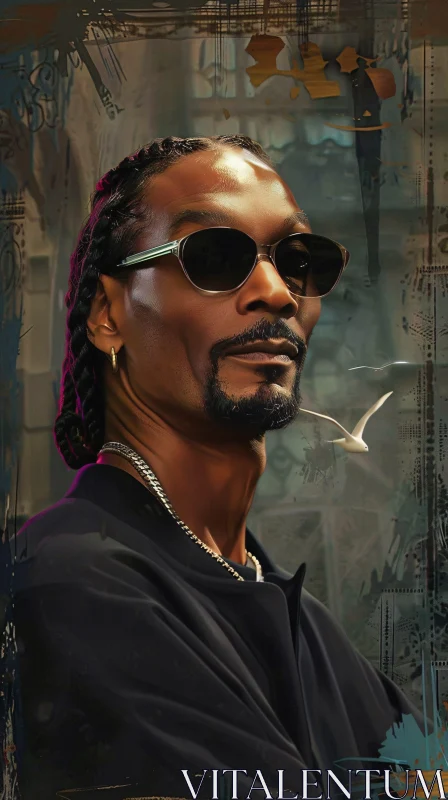 AI ART Snoop Dogg with Sunglasses and Urban Art