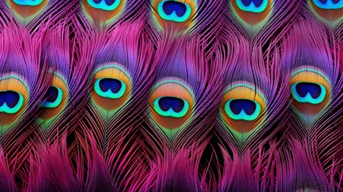 Colorful Peacock Feathers Pop Art Inspired Wallpaper