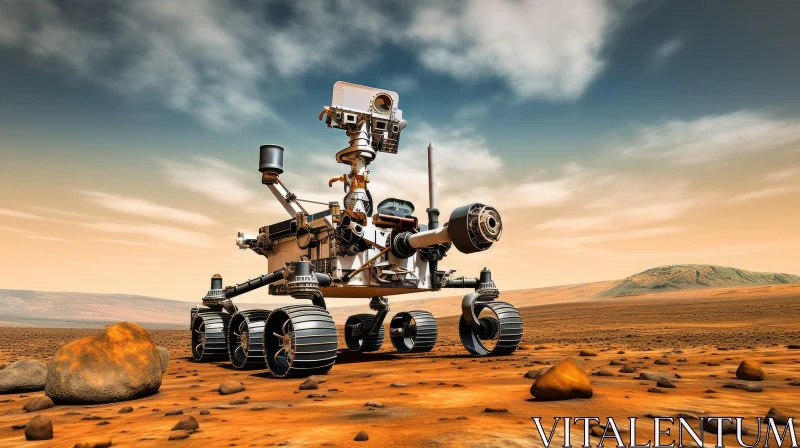AI ART Curiosity Rover in the Martian Desert: A Captivating Exploration of Realism and Surrealism