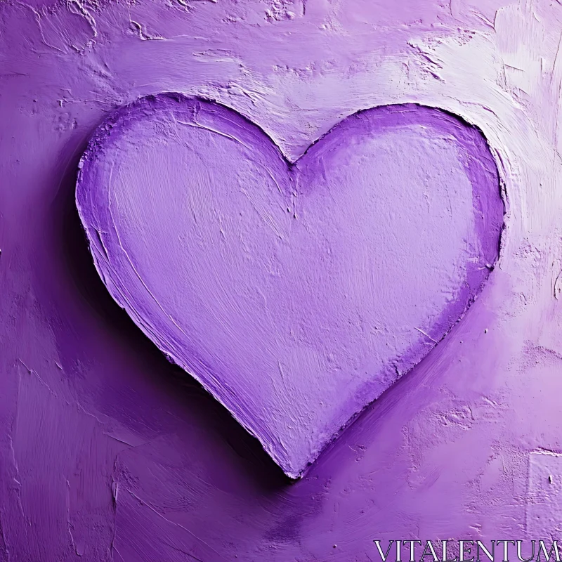 Textured Purple Heart: An Artistic Rendering AI Image