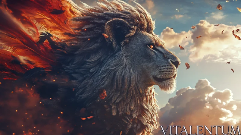 Majestic Lion Art AI Image