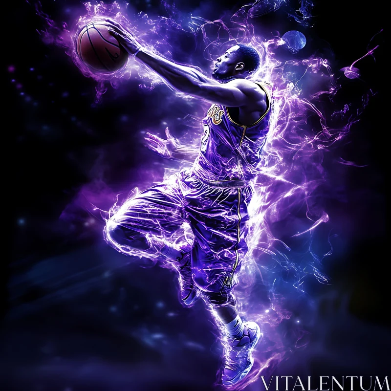 Energetic Basketball Scene AI Image