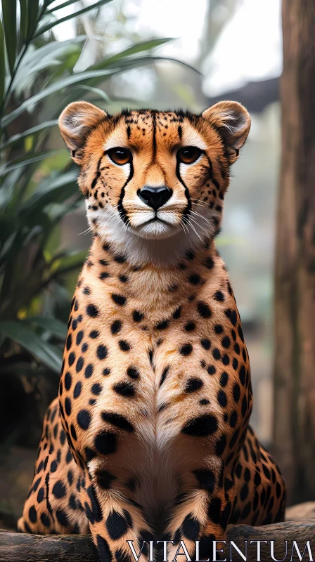 Cheetah amidst Forest Greens AI Image