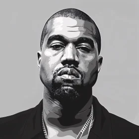 Monochrome Pop Art of Kanye West