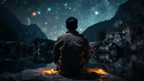 Tranquil Starry Sky: A Young Man's Reflections Under Zen Buddhism Influence