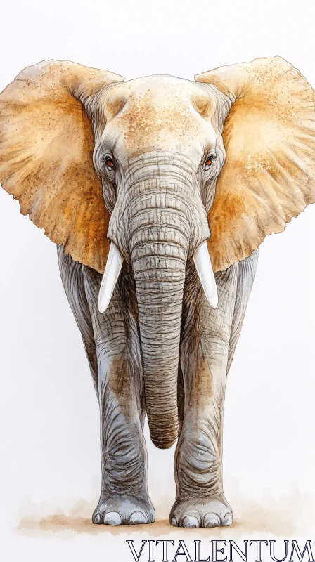 Elephant Illustration AI Image