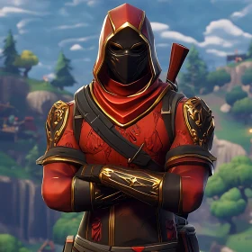 Hooded Warrior in Red Armor