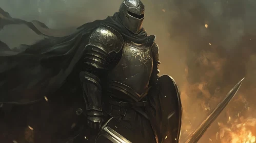 Medieval Knight in Shining Armor Artwork