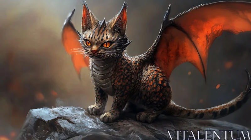 AI ART Dragon Cat Fantasy Creature