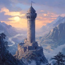 Castle Tower in the Mountains