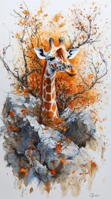 Ethereal Giraffe in Autumn