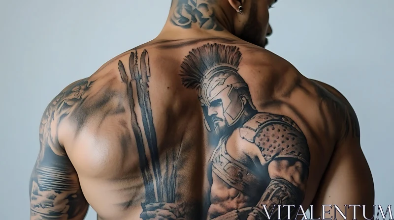 Spartan Tattoo Back Piece AI Image