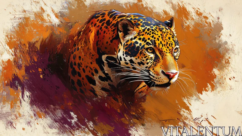 Artistic Leopard Expression AI Image