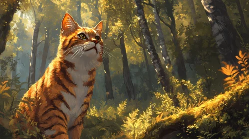 Forest Cat in Sunlight