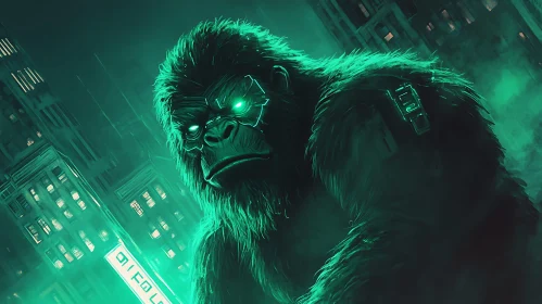 Futuristic Gorilla in Urban Setting