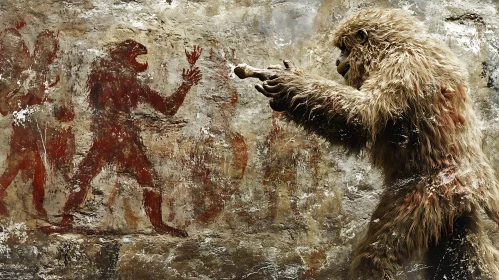 Legend Meets Art: Yeti at Cave Painting