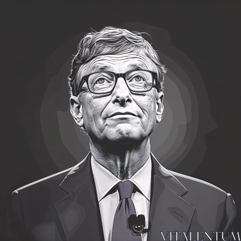 AI ART Contemplative Portrait of Bill Gates