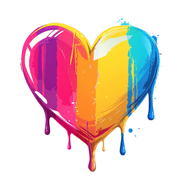 Multicolor Artistic Heart Art POD Design