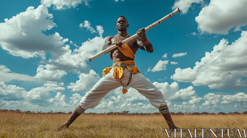 AI ART Traditional Man with Horn