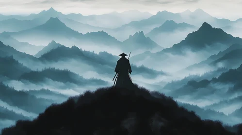 Misty Mountain Warrior Silhouette