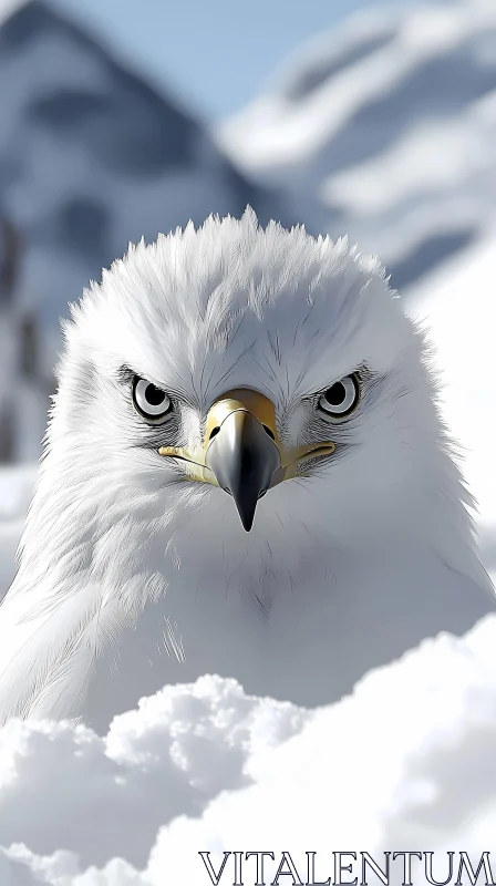 Eagle in Snow AI Image